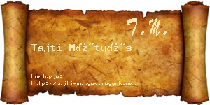 Tajti Mátyás névjegykártya